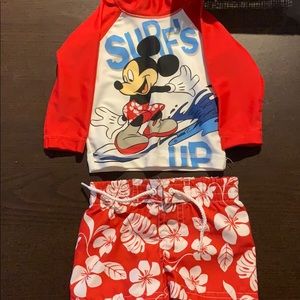Bathing suit trunks & shirt